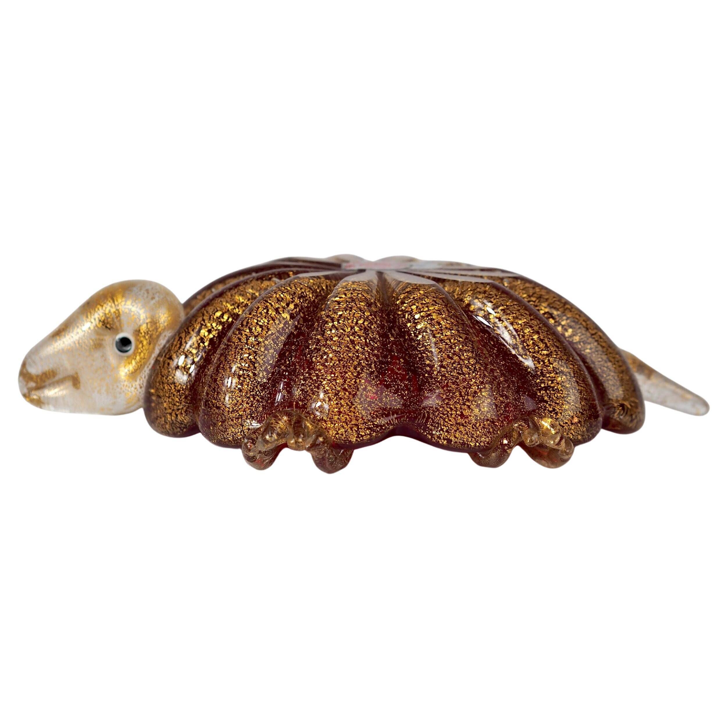 Sculpture de tortue et cendrier en verre de Murano du milieu du siècle par Barovier&Toso