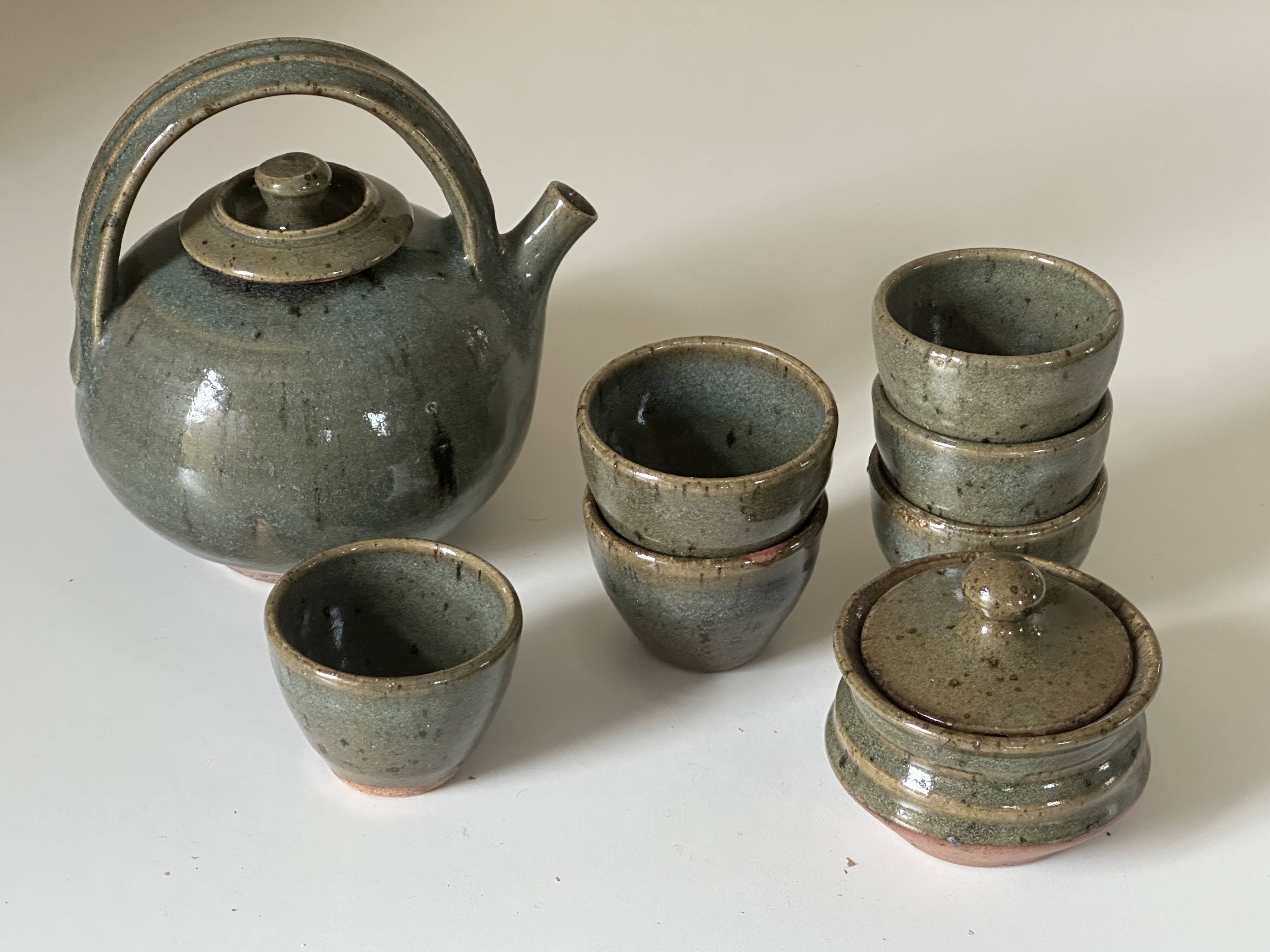 Vintage Gustave Tiffoche ceramic tea set from the 60s