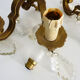 Former pair bronze wall sconces with double lights and tassels. Art Deco period