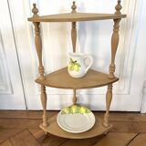 Raw wood corner shelf