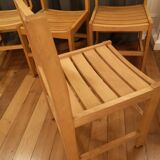 Set of 4 solid wood chairs 60/70 Franco-British College