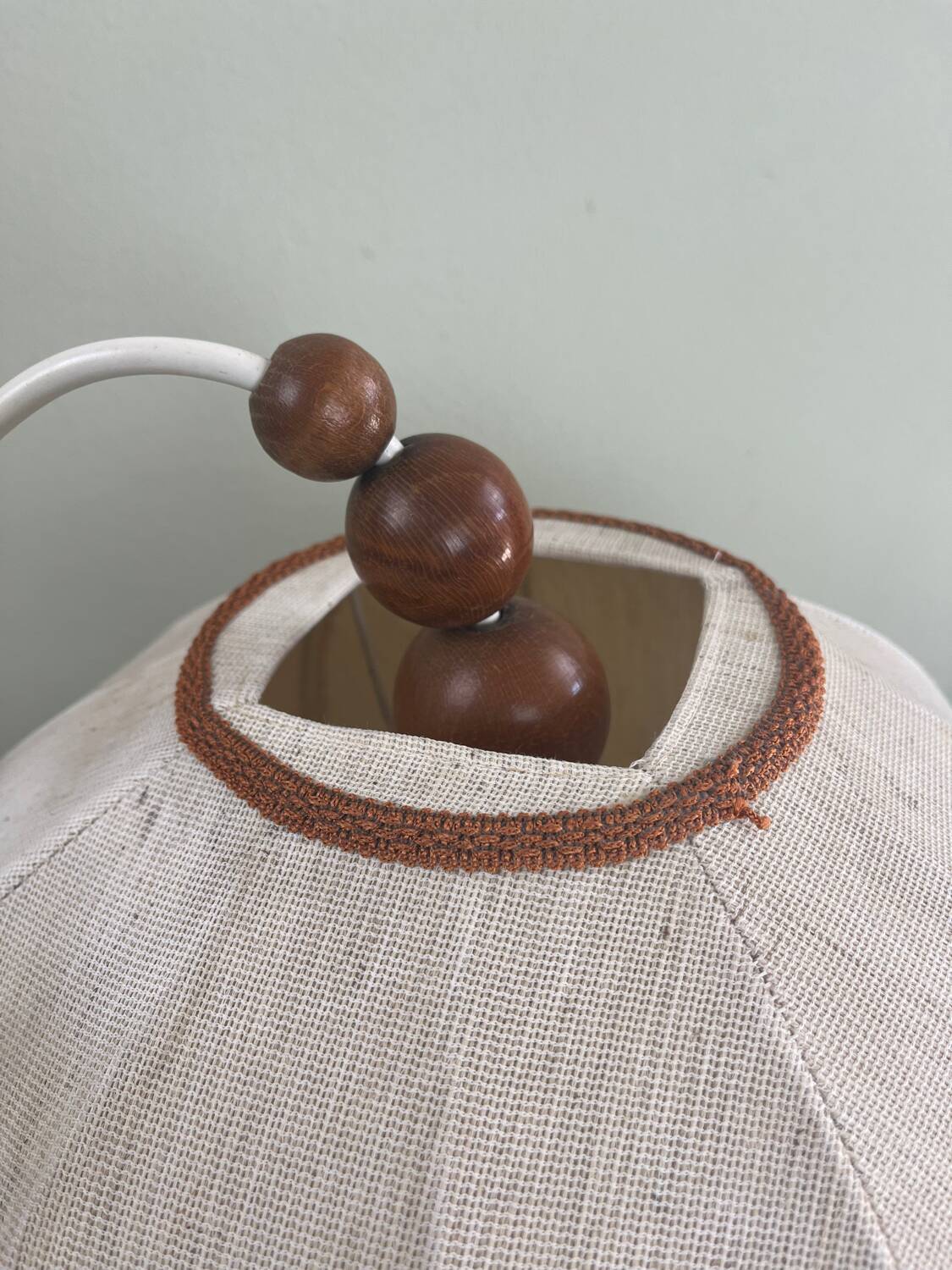 Suspension vintage perles en bois