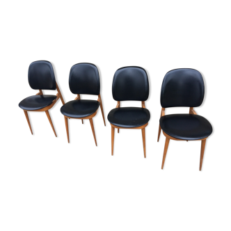 Lot de 4 chaises années 60