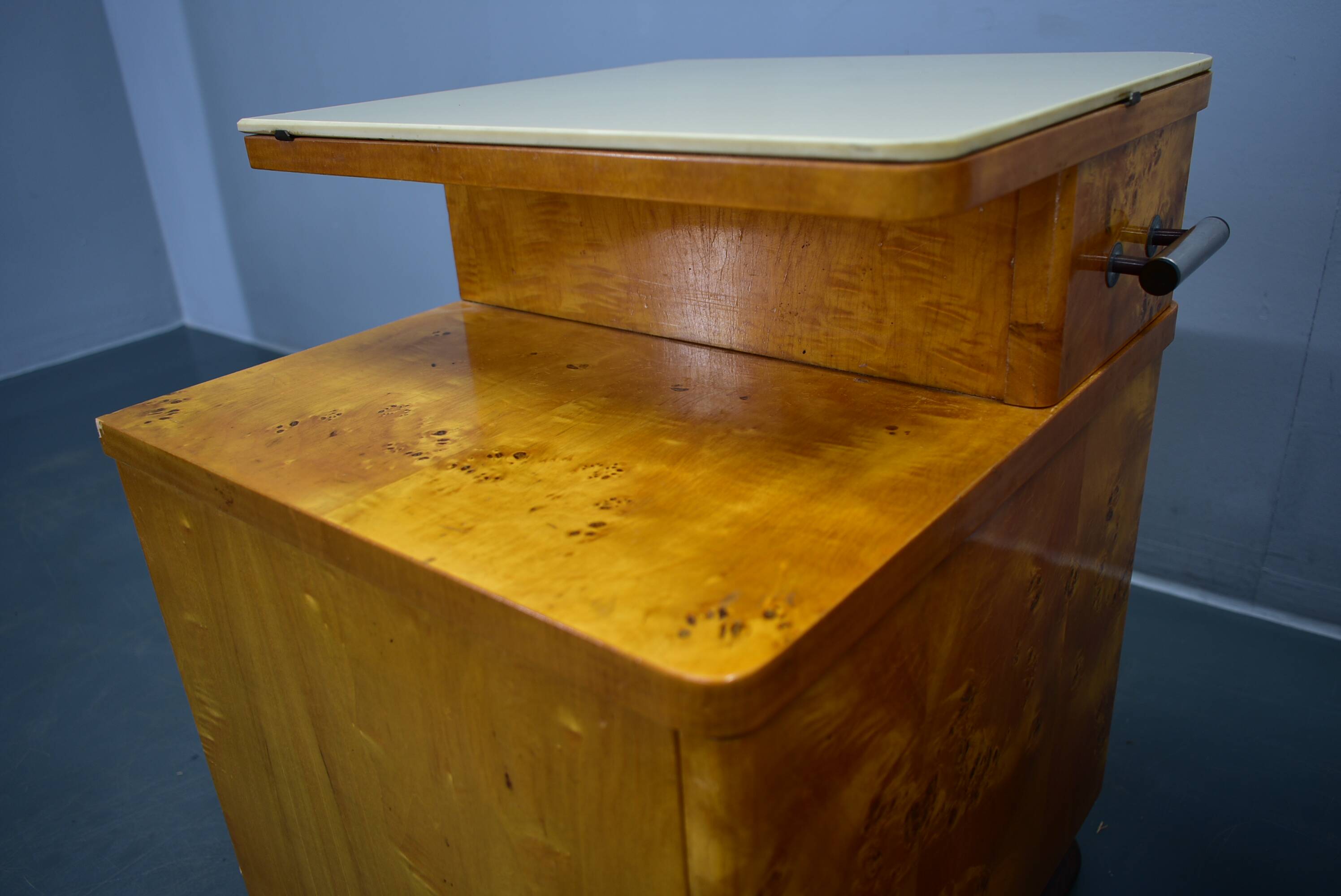 1940s set of bedside tables by Jindrich Halabala, Czechoslovakia