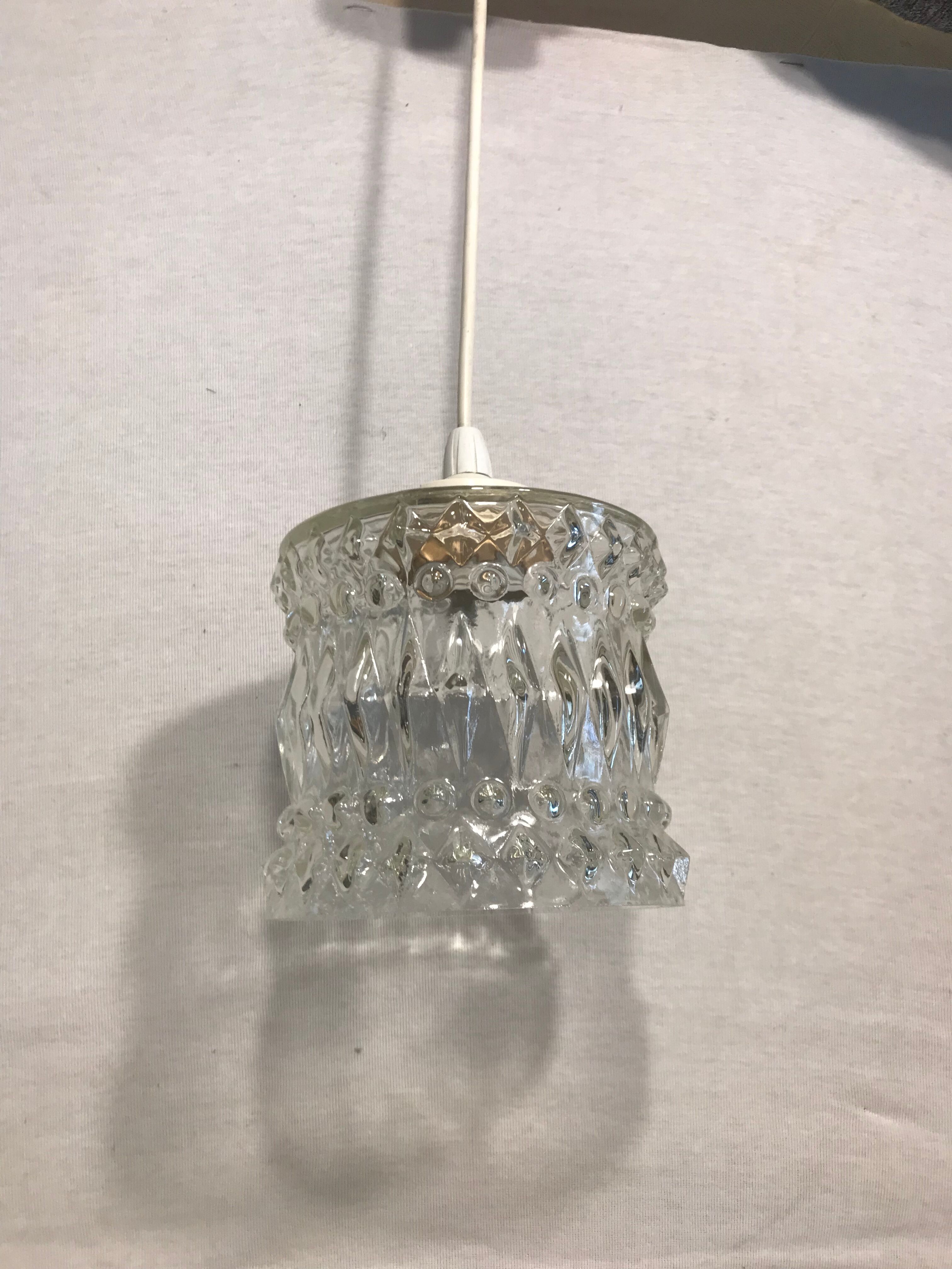 Old glass molded geometric shape 70 decoration