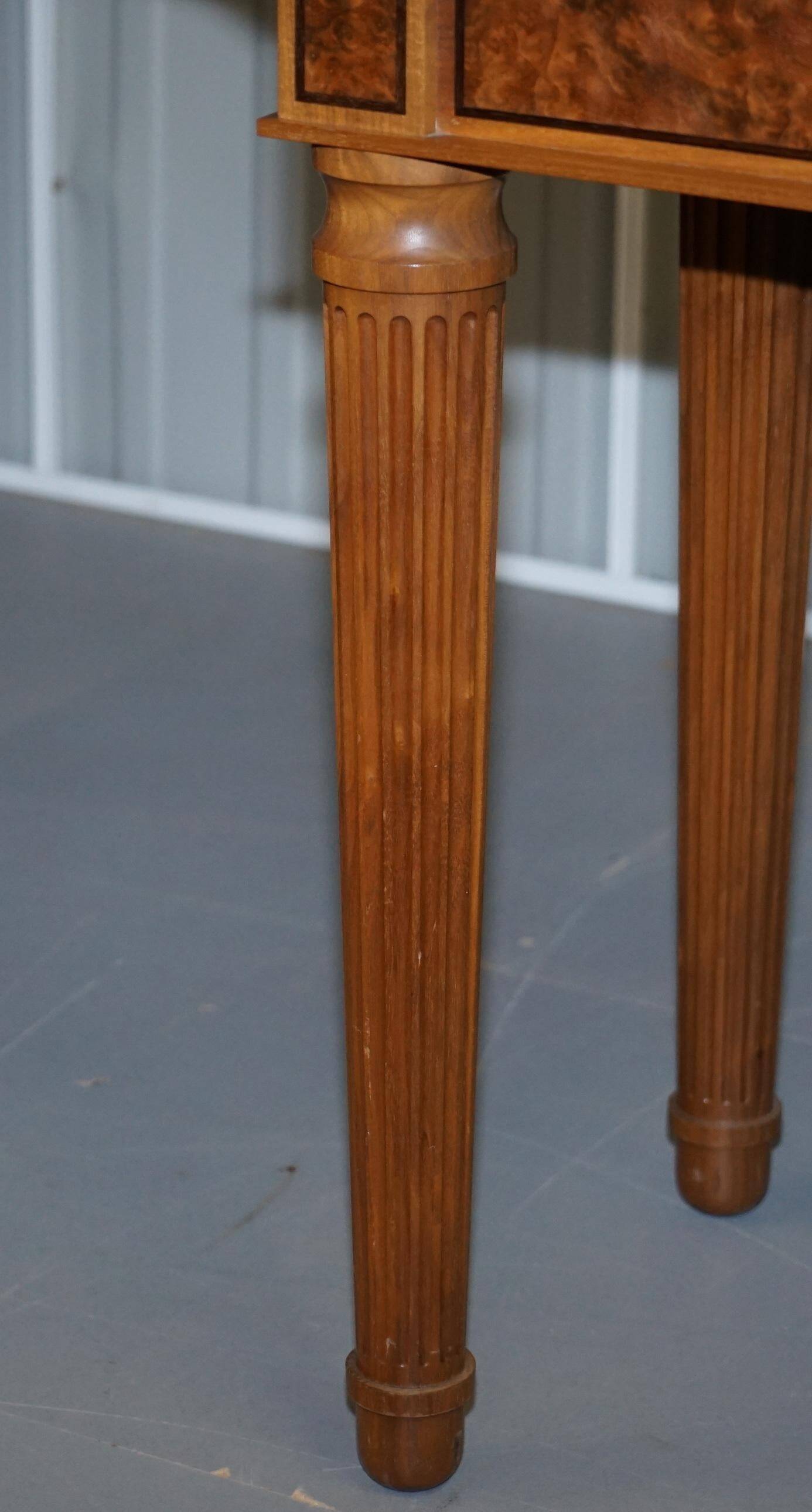 Pair of console tables David Linley 1993 walnut burr