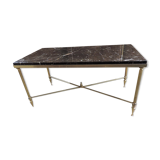 Table low neo - classical marble gold metal legs on the top. 1970