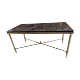Table low neo - classical marble gold metal legs on the top. 1970