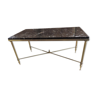 Table low neo - classical marble gold metal legs on the top. 1970