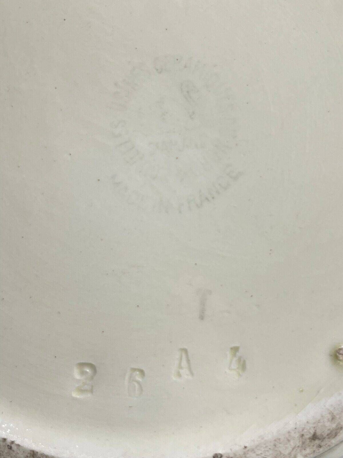 Antique bowl and basin from Saint-Amand, decorated earthenware, 1920s