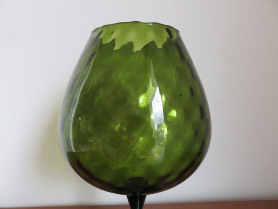 Vase italien en verre soufflé années 70