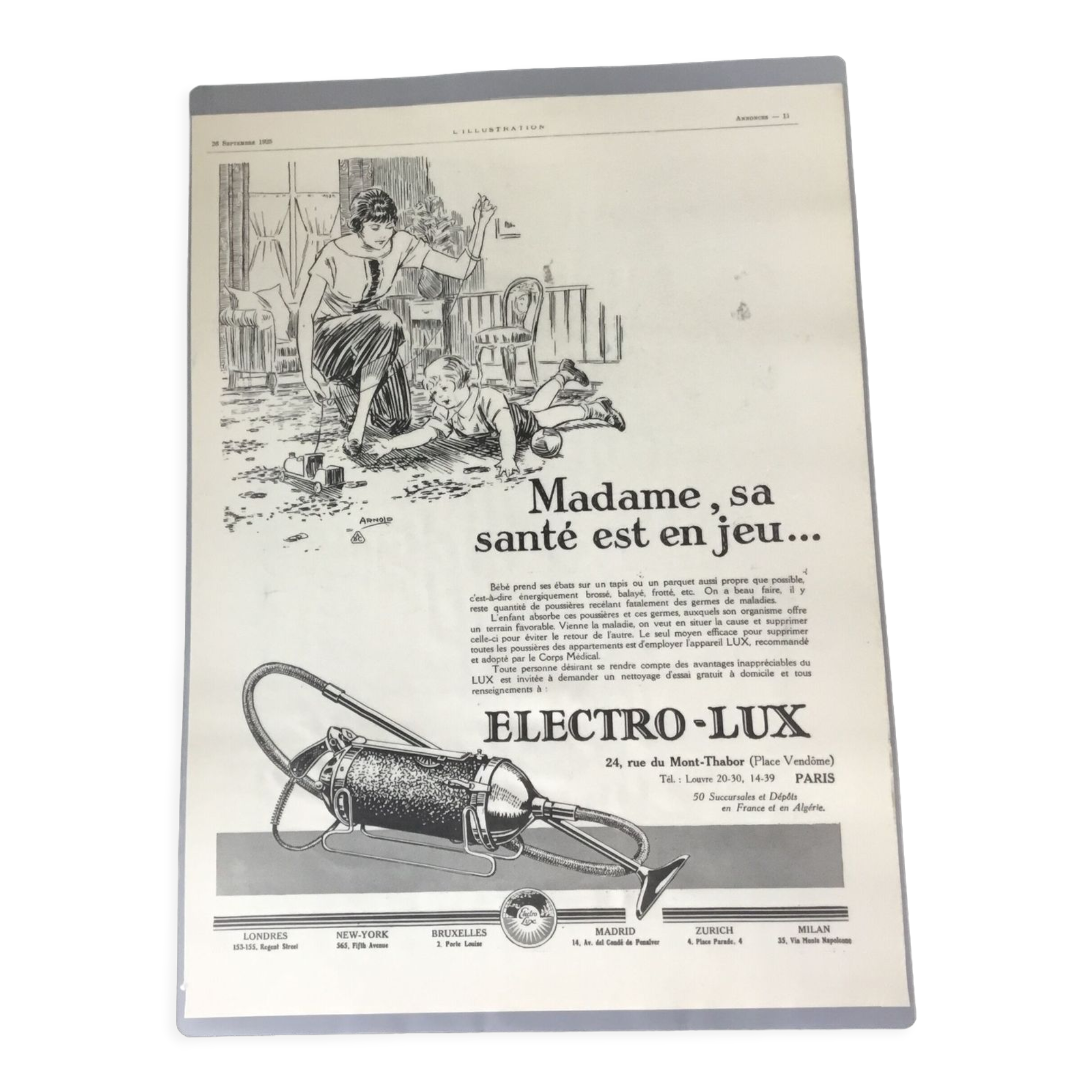 Vintage advertising to frame electrolux