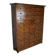 Large dutch oak apothecary cabinet / barber cabinet with enamel shields, 1900s