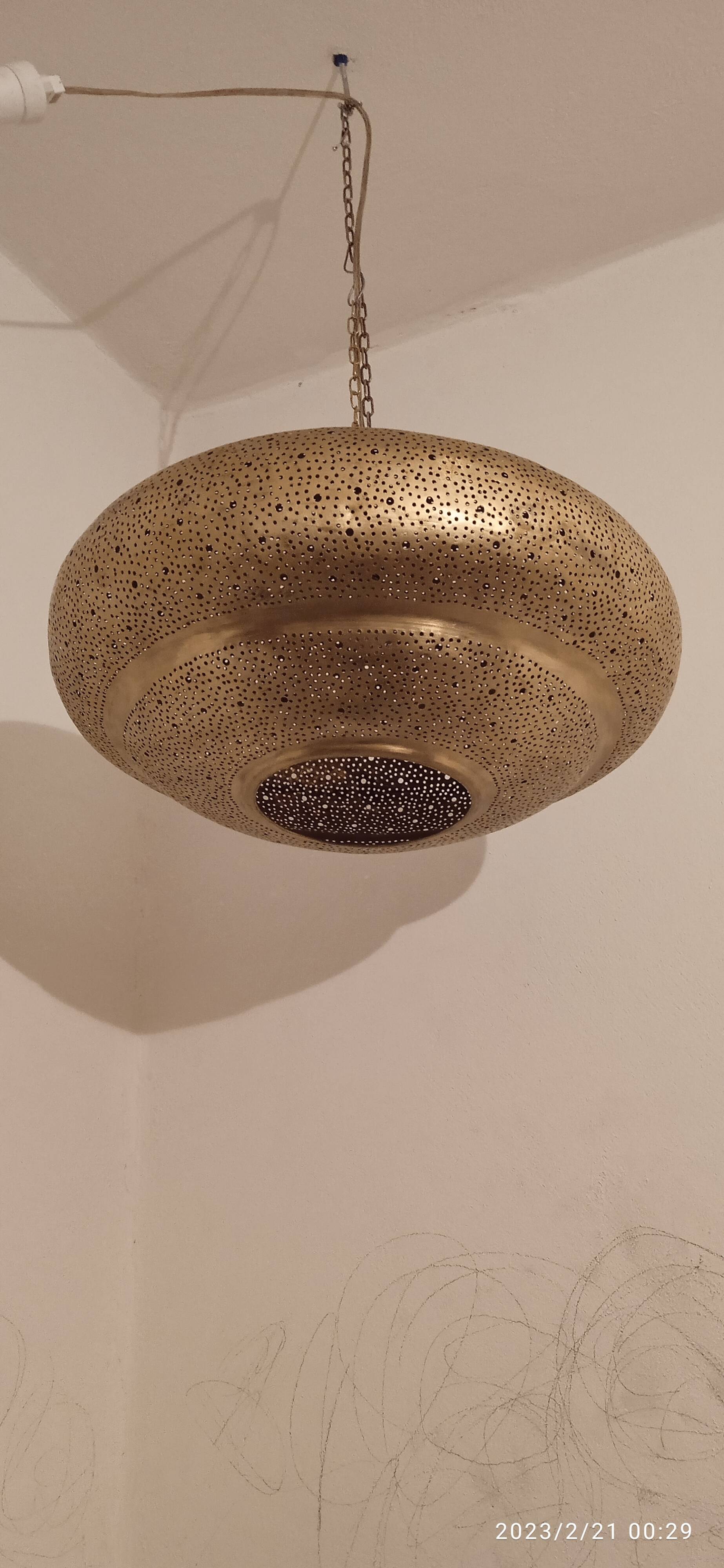 Moroccan brass pendant light