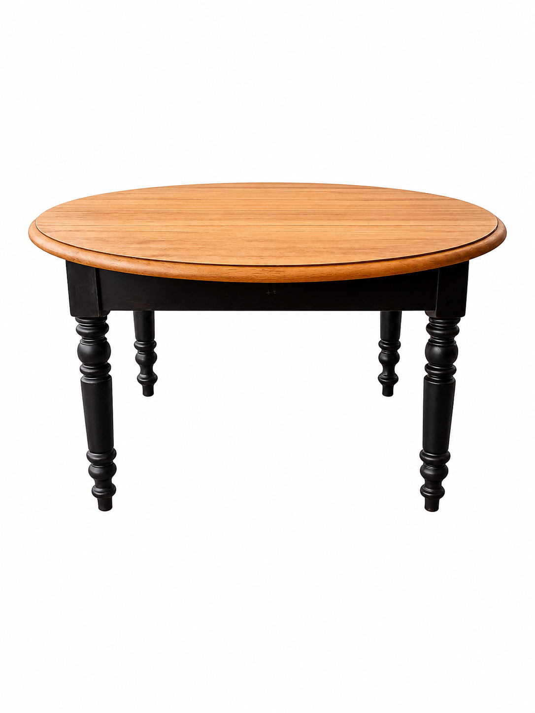 Vintage Solid Wood Extendable Dining Table – Round Drop Leaf Table