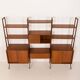 Italian freestanding wall unit or room divider in teak, 1960s