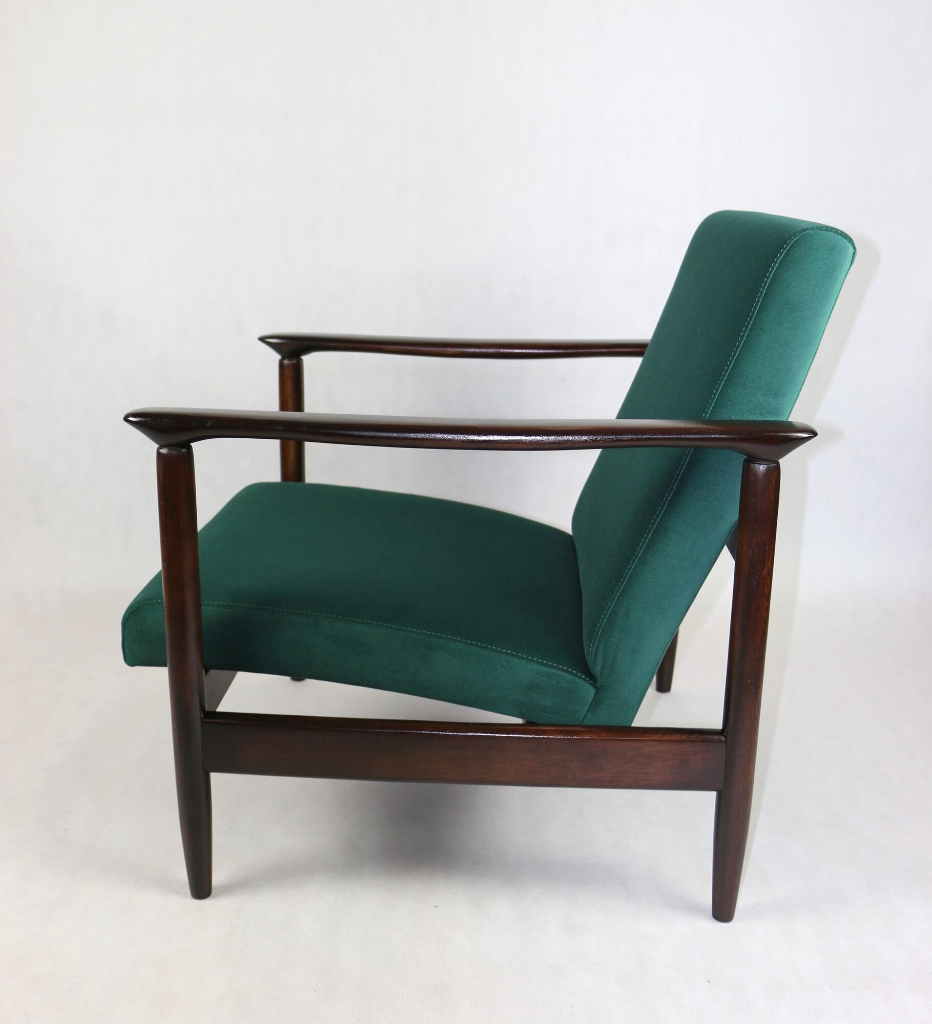 Green velvet GFM-142 Armchair by Edmund Homa, 1970s