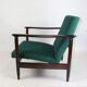 Green velvet GFM-142 Armchair by Edmund Homa, 1970s