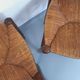 Set of 4 vintage brutalist chairs in wood and straw from the 60s