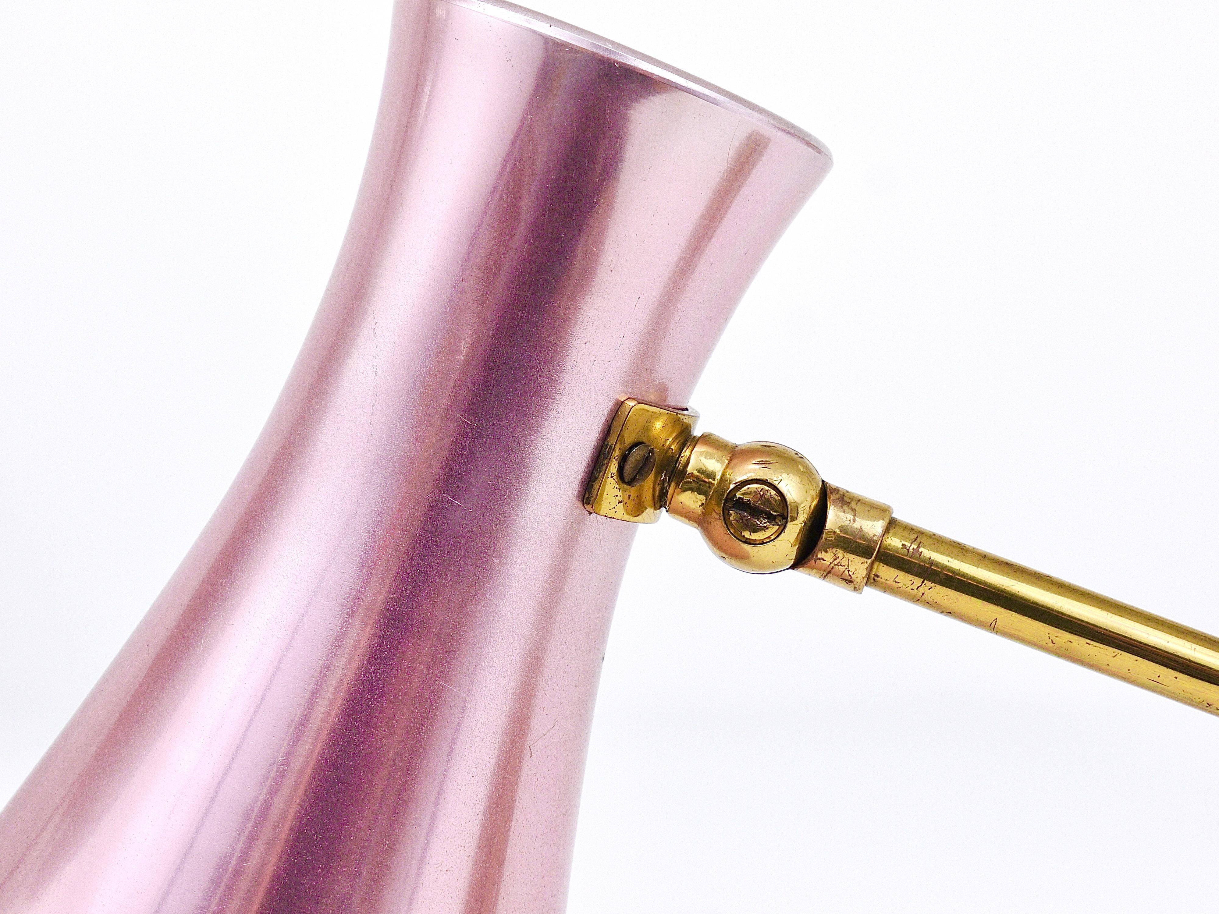 Pair of Articulated Conical Wall Lights in Stilnovo Style, Wall Lamps Italy, 1950s