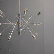 Vintage chrome sputnik style chandelier, 1970s