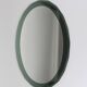 Cristal Arte Oval Green Grey Mid-Century Scalloped Wall Mirror, Italy, 1960