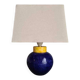Vintage French table lamp in blue stone 1980s