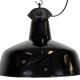 Industrial Black Enamel Factory Lamp with Cast Iron Top, 1950s