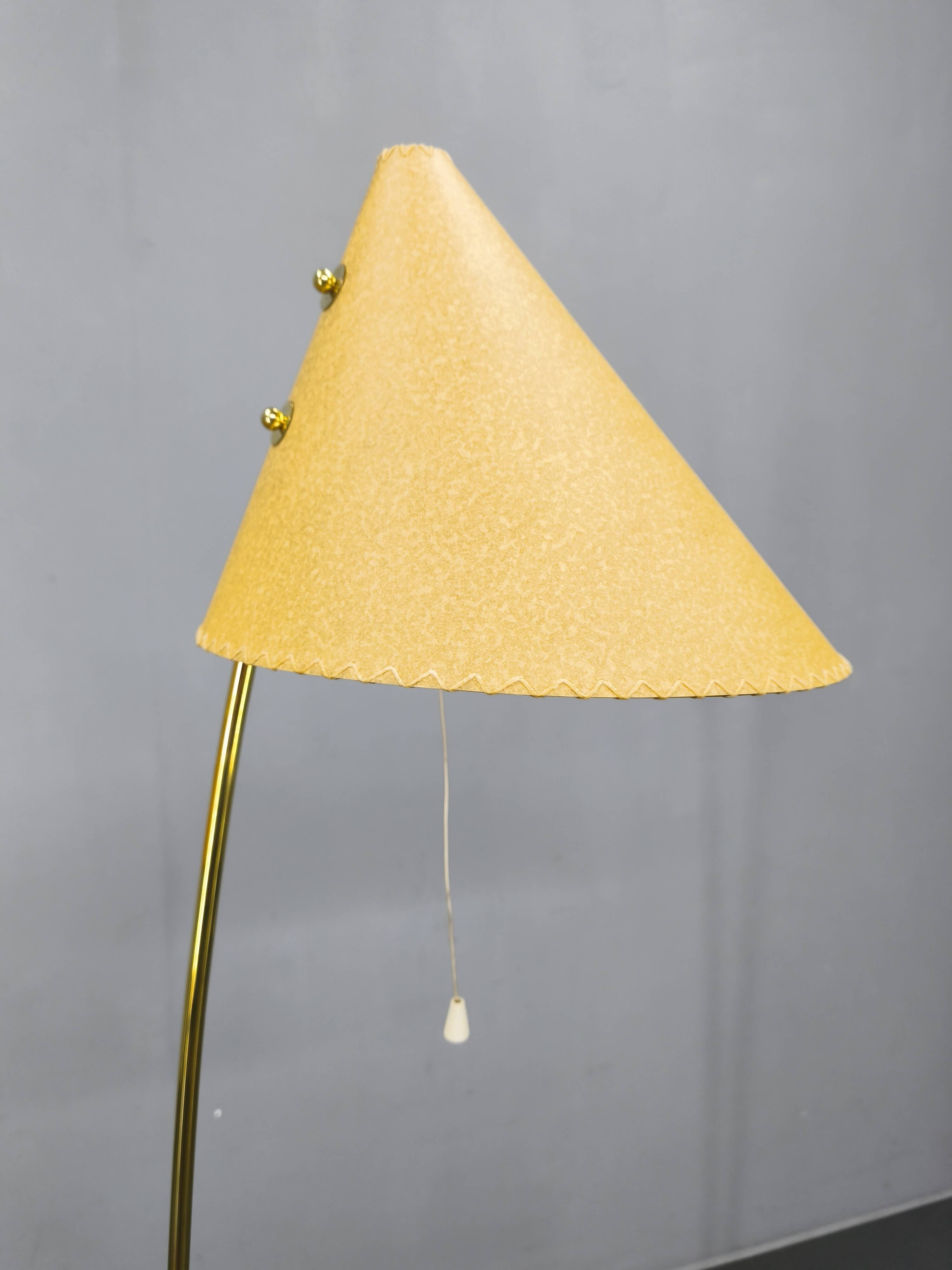 Mid Century Japanese Style Brass Floor Lamp, 1960s