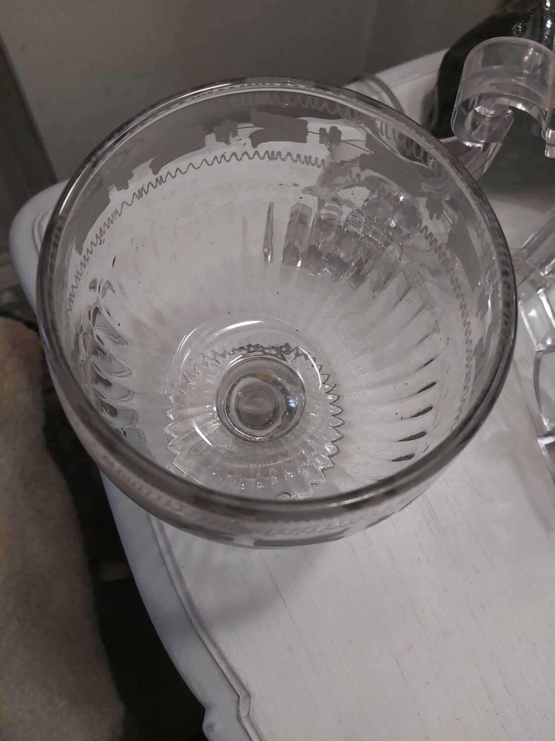 Wedding glass, blown glass from the 19th century.