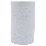 White relief Op Art porcelain vase by Bjorn Wiinblad, Rosenthal Studio Line, 1960s.