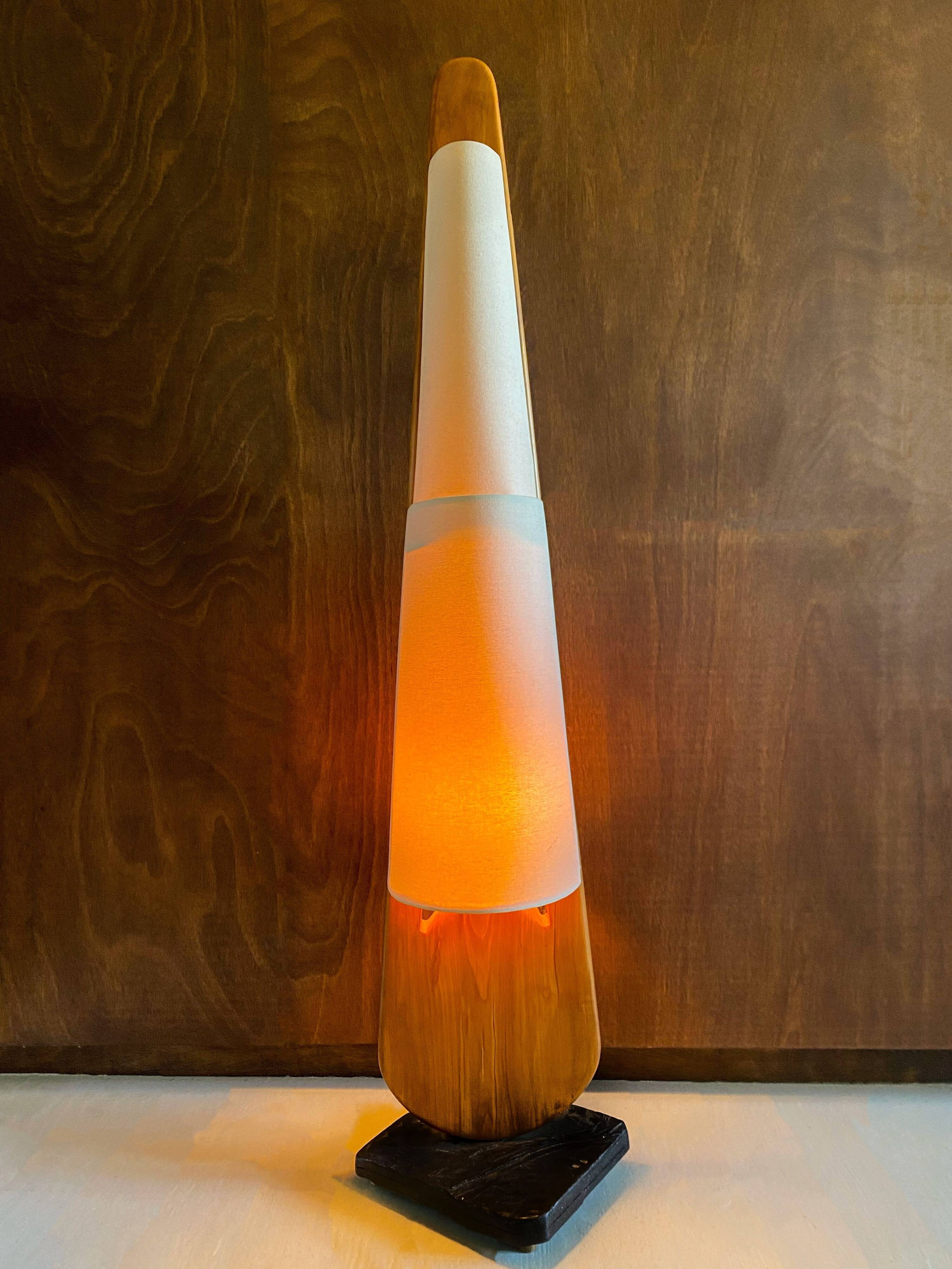 Vintage solid wood floor lamp