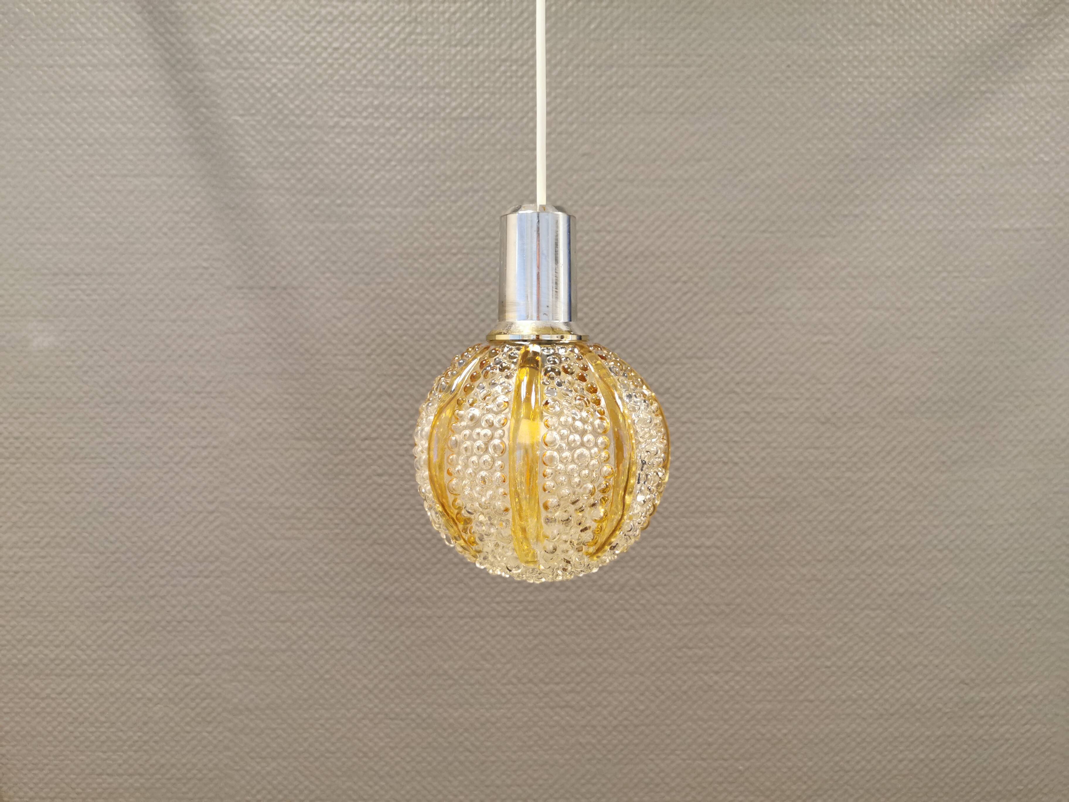 Small Danish hanging lamp in glass.