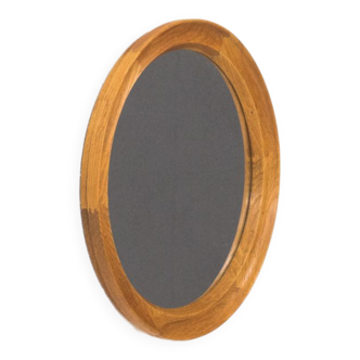 Danish design vintage round oak mirror