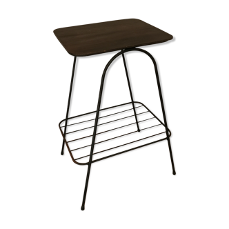 Vintage metal and wood side table