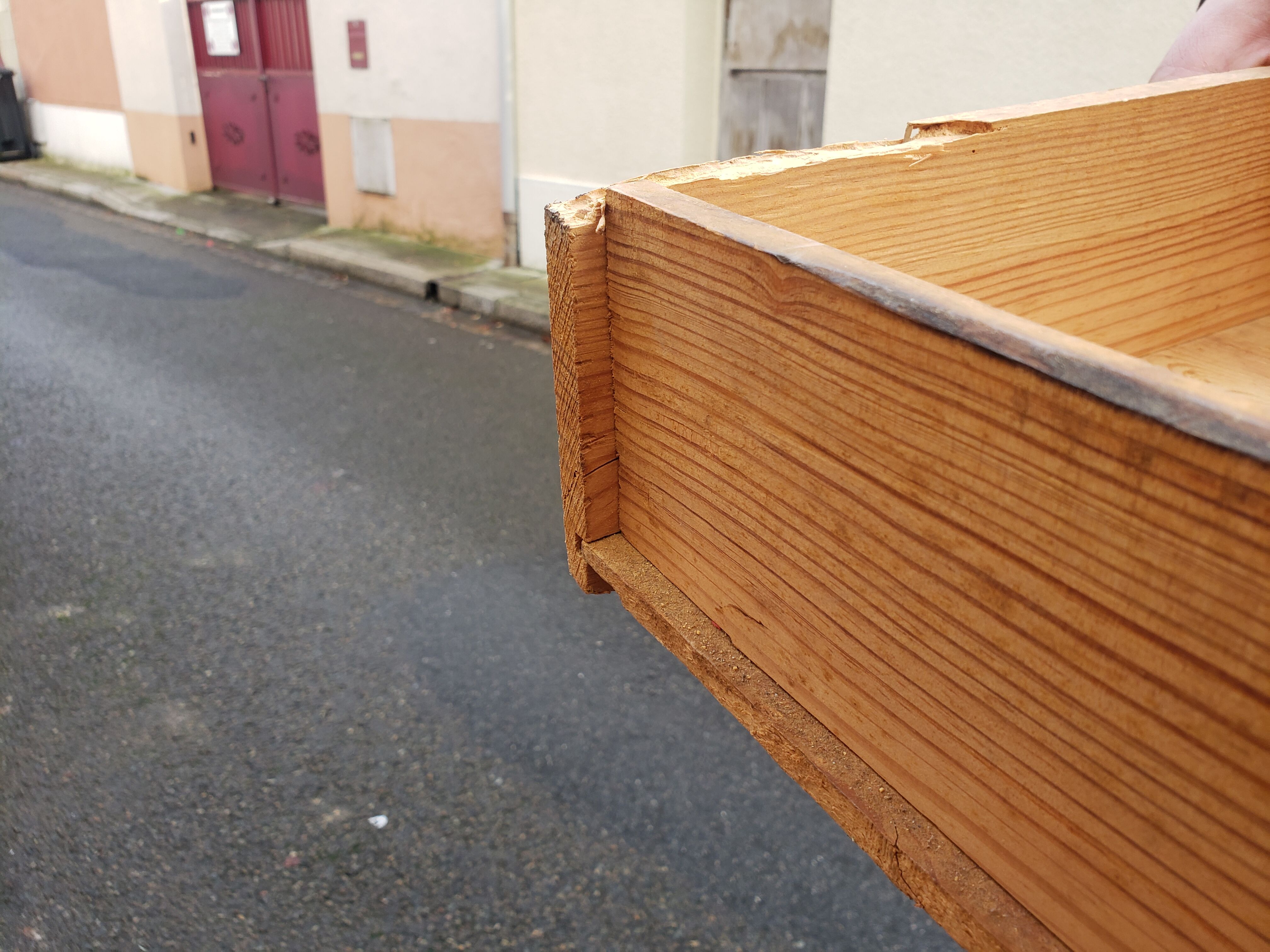 Deep turquoise and wood vintage dresser