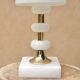 White Italian alabaster and brass lamp, 1960s
