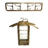 Art-deco france, wall coat rack + umbrella stand + clothes hangers 1940s 50