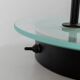 Black Metal Table Lamp with Clear Glass Base - Postmodern Memphis Italian Design, 1980s
