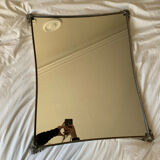 Silver metal mirror curved edge