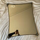 Silver metal mirror curved edge