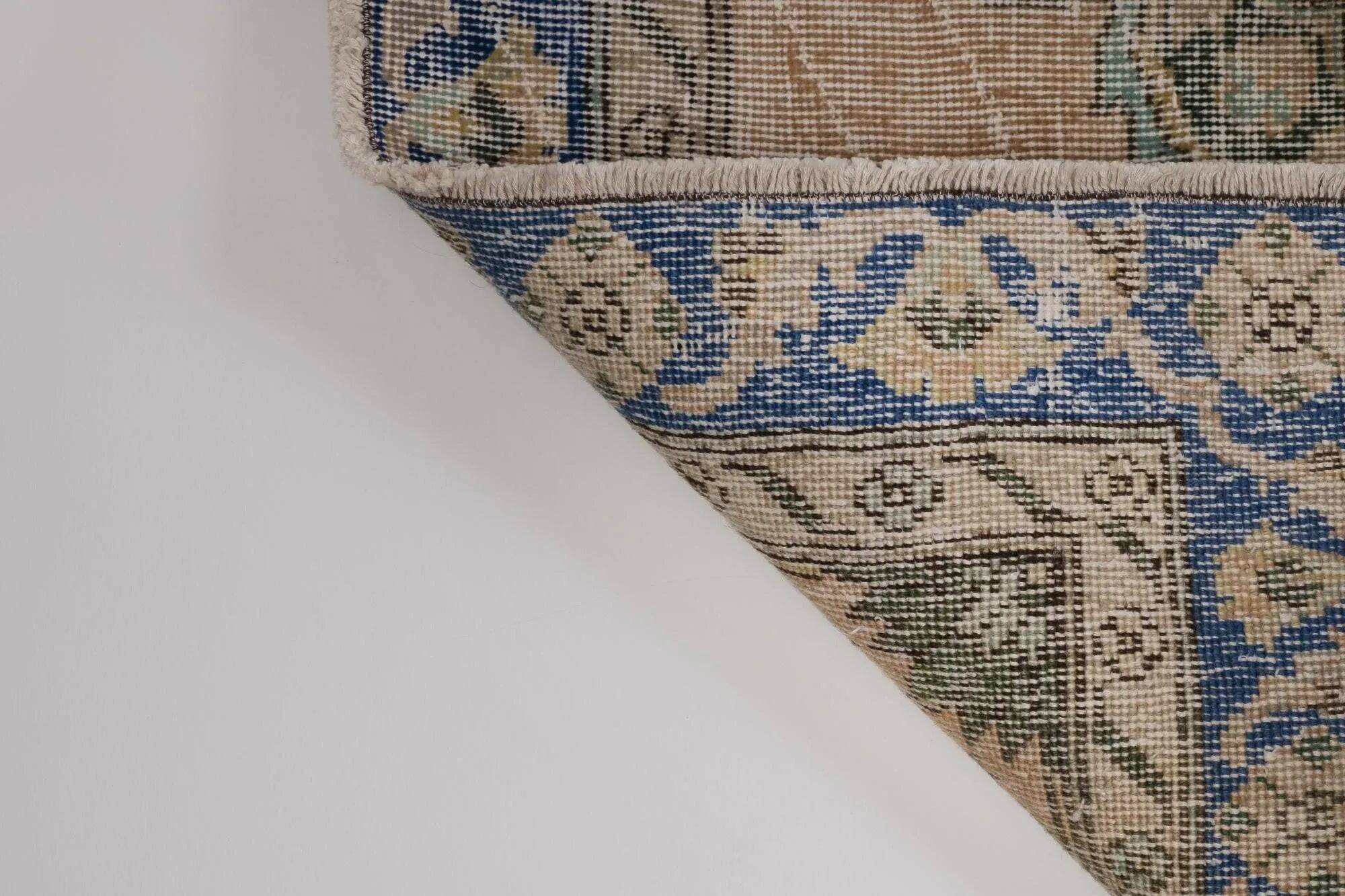 Vintage Turkish hallway rug 129x375 cm