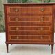 Louis XVI Empire style chest of drawers in solid teak wood with 4 drawers