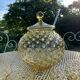 Vintage punch service in amber glass, Empoli style, 1960s-70s.