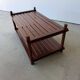 Pine slatted coffee table in vintage 1970s Scandinavian design.