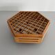 Hexagonal wooden recessed lamp, 1970s, Germany