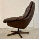 Vintage danish mid century leather swivel egg chair by bramin 1960,s