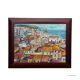 Oil painting by Alexander Michael of a coastal town in southern Italy, 1978.