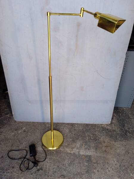 reading floor lamp in golden brass vintage design ep 1970