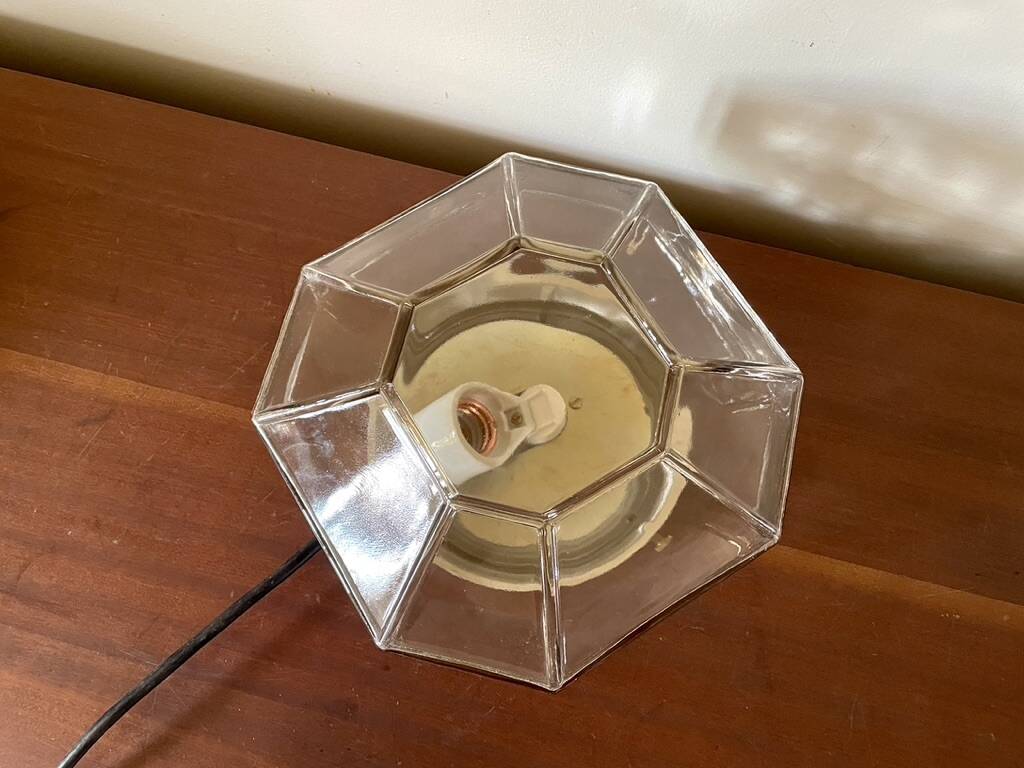 Smoked glass ceiling light ISMOS Italy 1970